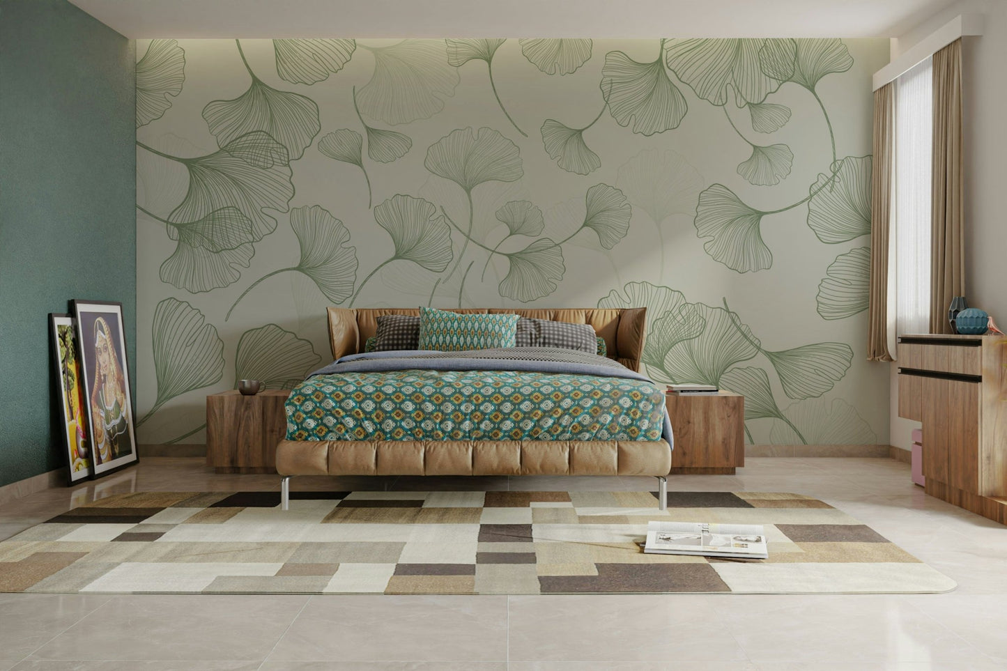 The leaves and stems are arranged in a random, natural-looking pattern.

