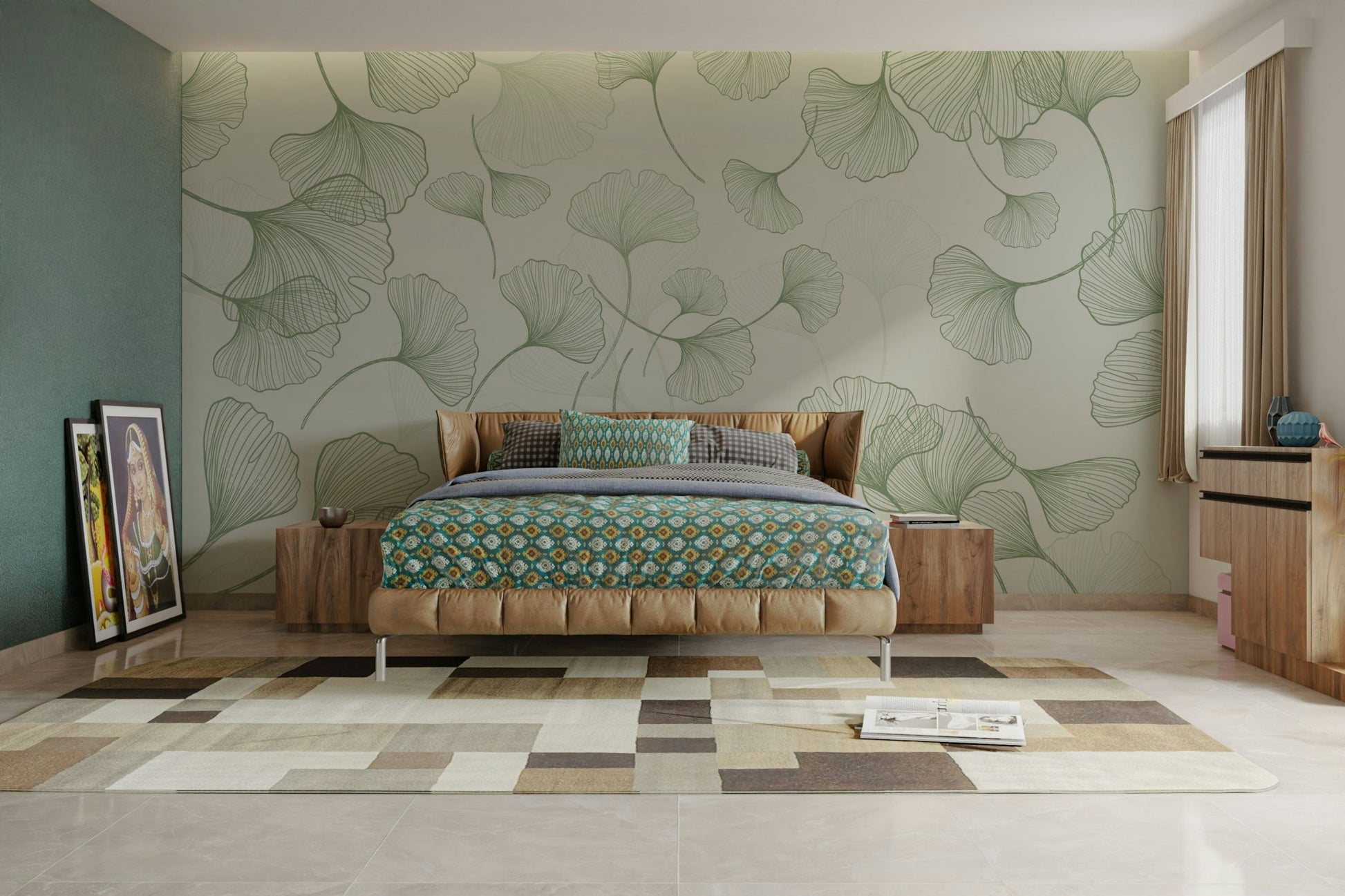 The leaves and stems are arranged in a random, natural-looking pattern.

