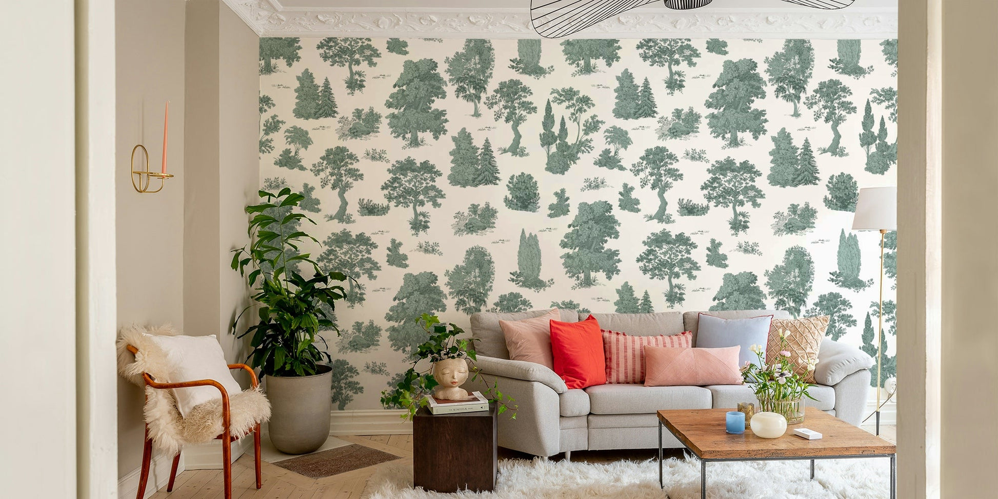 Mural wallpaper of a verdant grove

