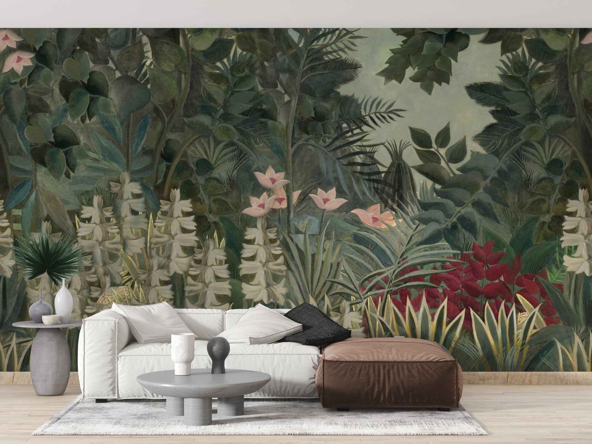 Green watercolor forest wallpaper mural A403
