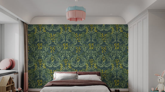 Verdant Mosaic Floral Wallpaper, AN86
