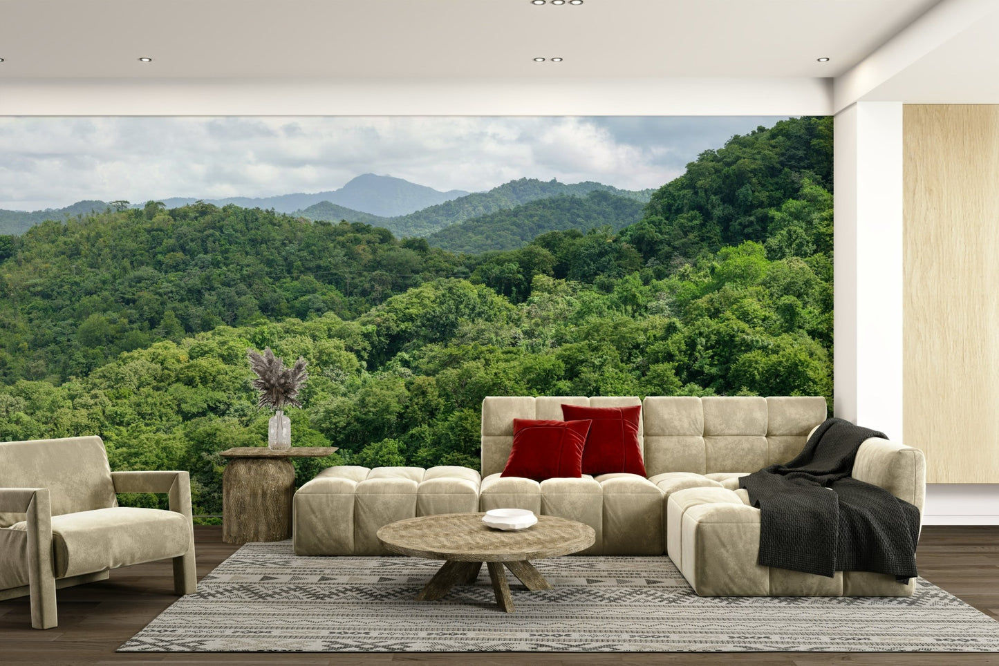 A beautiful tropical foliage wall mural for a living room., GD5126