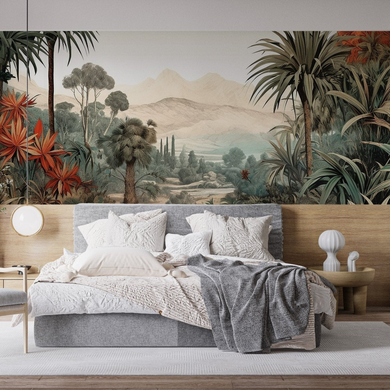 Verdant Valley Vintage Tropical Flora Mural - Giffywalls B800