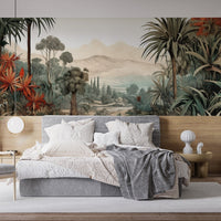 Verdant Valley Vintage Tropical Flora Mural - Giffywalls B800