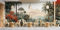 Verdant Valley Vintage Tropical Flora Mural - Giffywalls B800