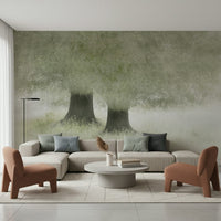 A serene abstract foliage wall mural for your decor.