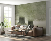 A beautiful subtle green wallpaper mural with a flowing, veil-like texture.