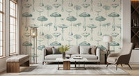 Soft green repeat in Verdant Spore Study wallpaper design