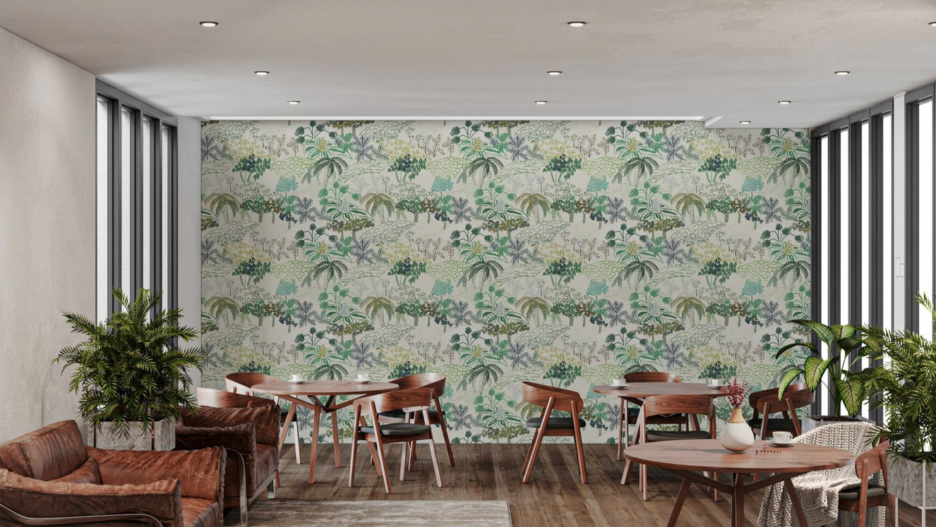 Sophisticated Verde Villa wallpaper for interiors