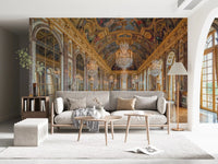 A Living room area grander with this Hall of Mirrors palace wall mural across the back wall.
GD9530
