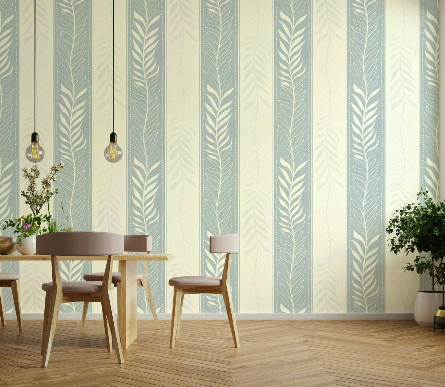 Plant-themed wallpaper for interiors

