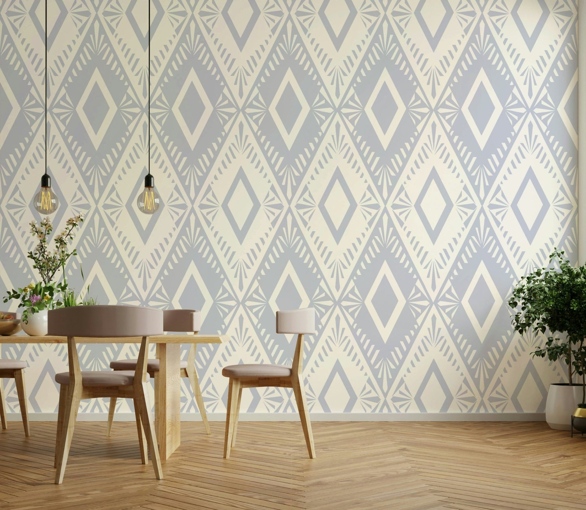 Wallpaper with a modern vertical design

