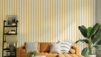 Stylish golden hour yellow vertical stripes wallpaper GD816

