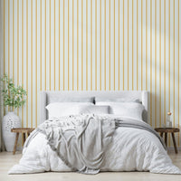 Contemporary yellow vertical stripes wall covering GD816

