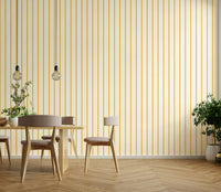 Modern vertical striped wallpaper in yellow tones

