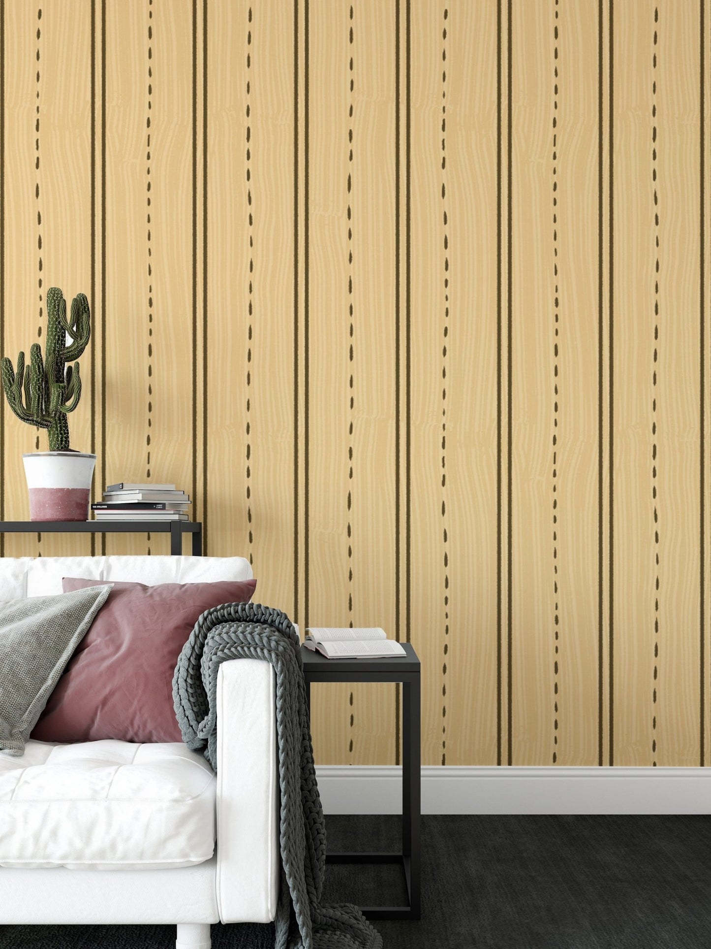 Elegant wooden striped wallpaper mural for natural aesthetics. RNM05