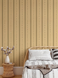 Contemporary wood-striped wallpaper mural for cozy vibes. RNM05