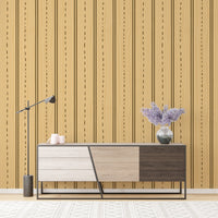 Modern vertical wooden striped wallpaper for sleek interiors. RNM05