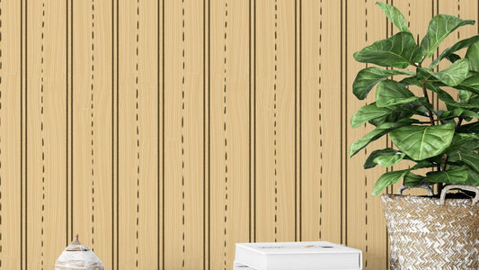 Stylish vertical wooden stripes wallpaper for minimalist spaces. RNM05