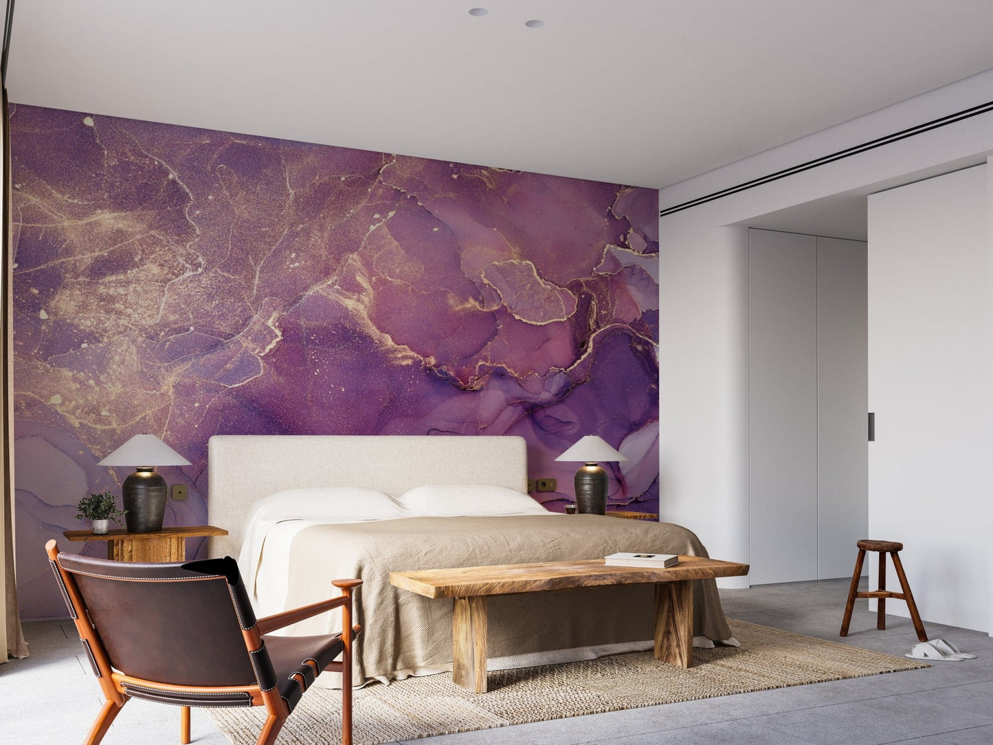 Vibrant abstract marble wall mural design

