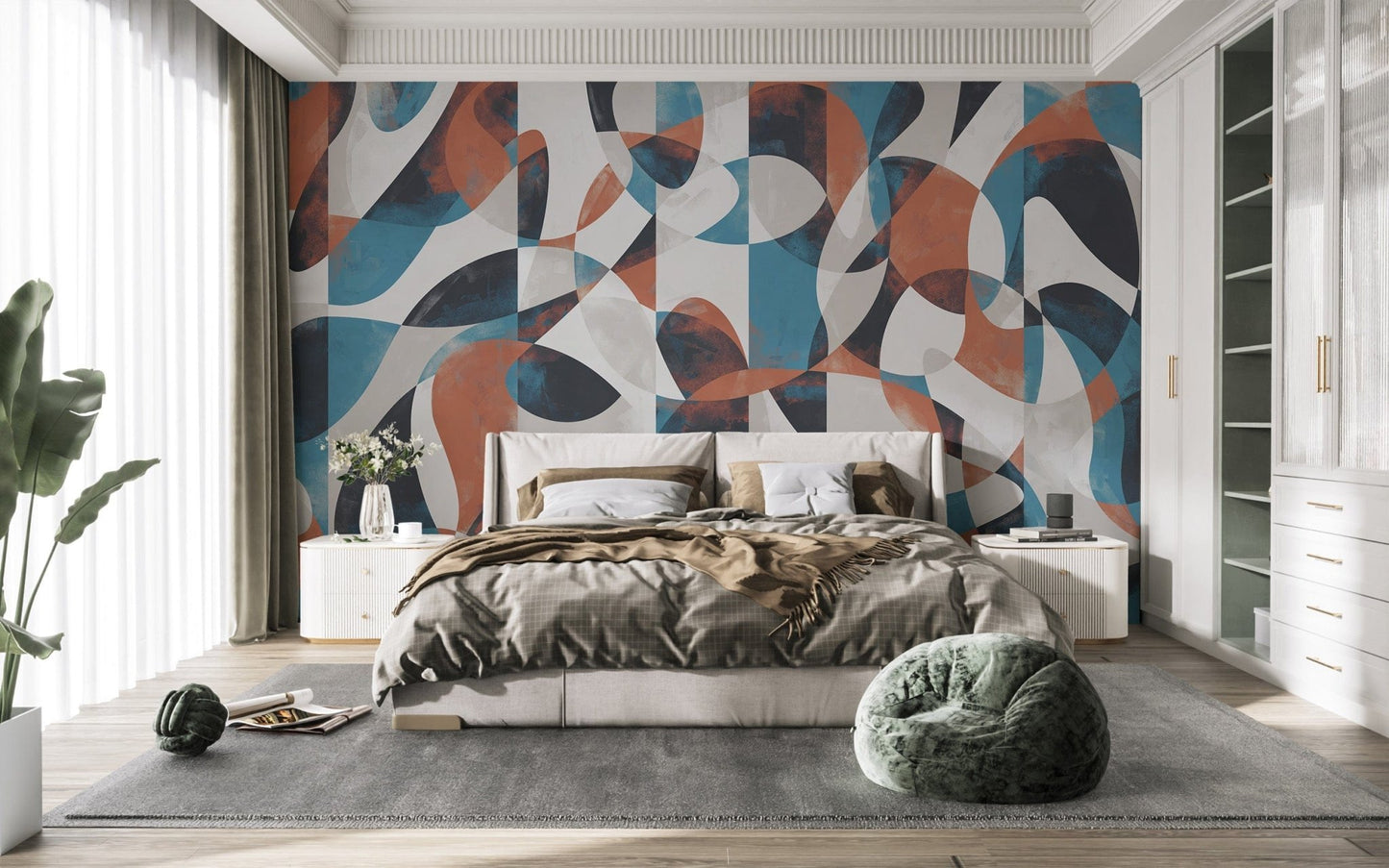 Bold Abstract Swirls Wall Mural
