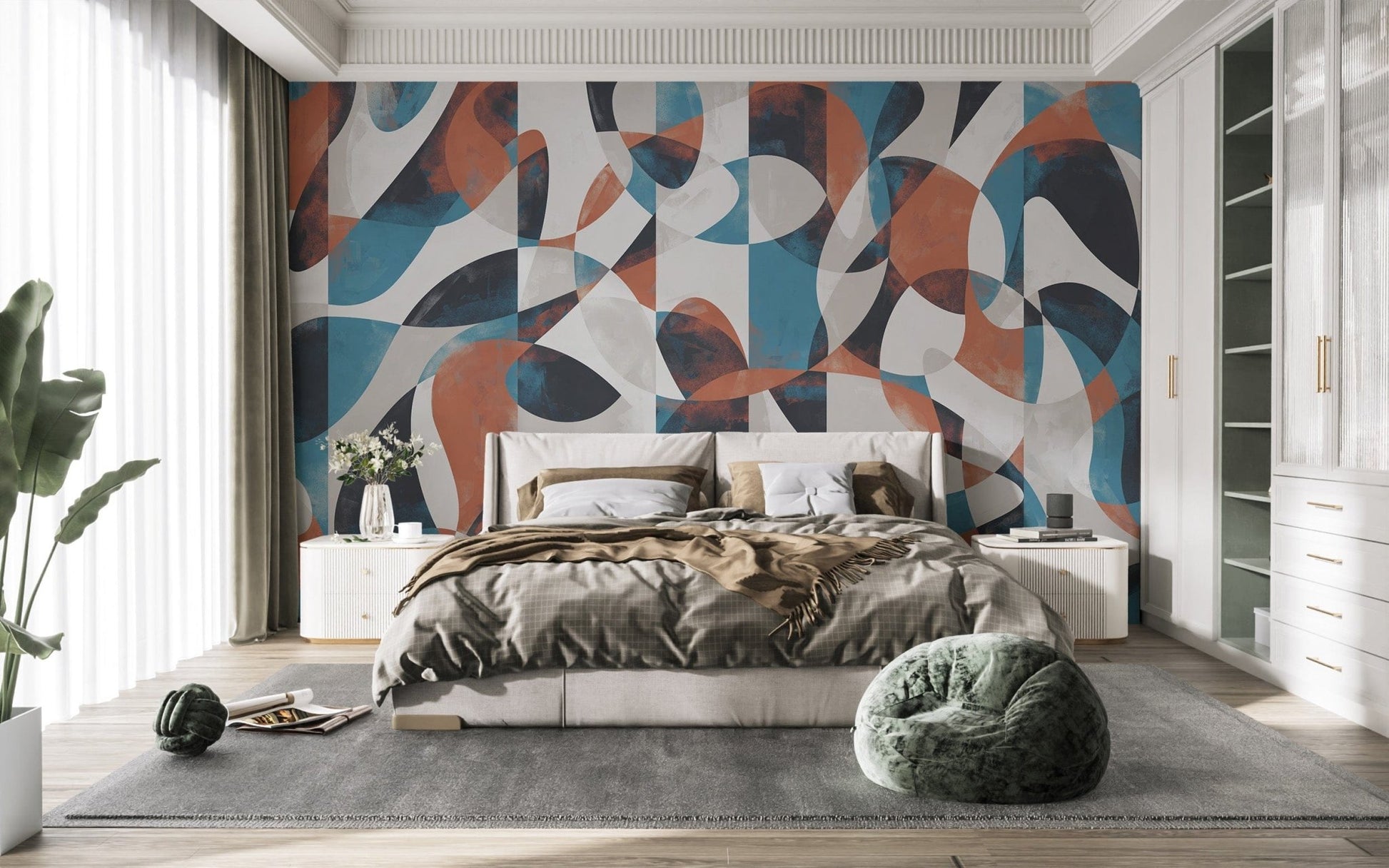 Bold Abstract Swirls Wall Mural
