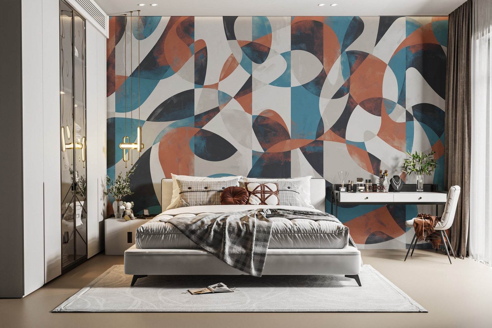 Colorful Geometric Swirls Wallpaper
