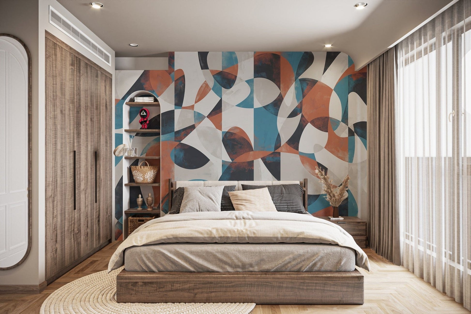 Modern Abstract Swirls Wall Design
