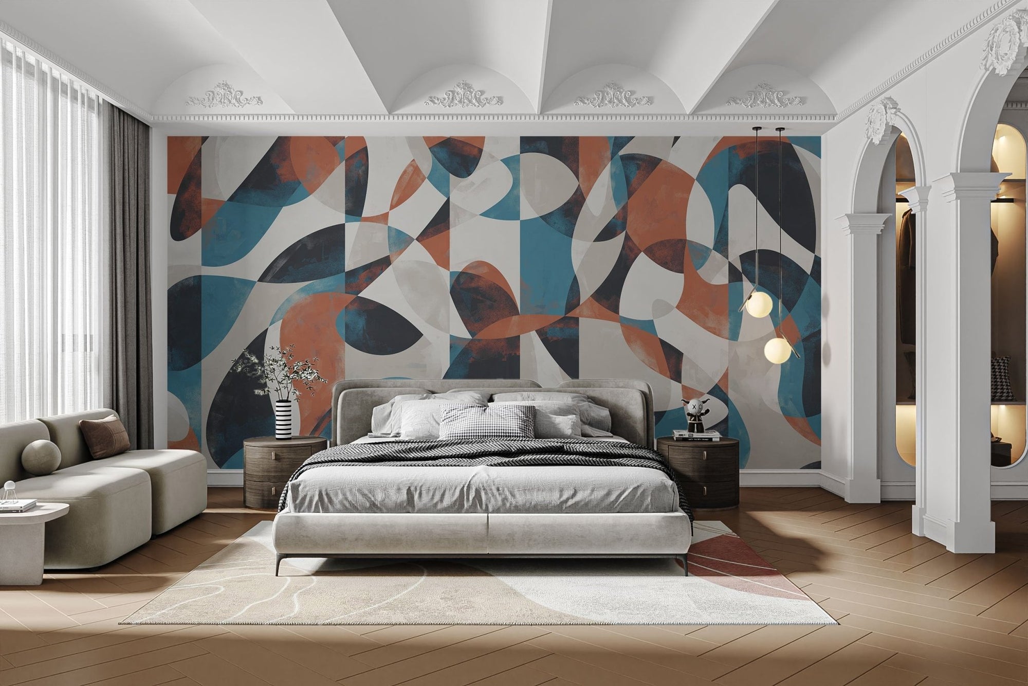 Vibrant Abstract Swirls Wallpaper B932
