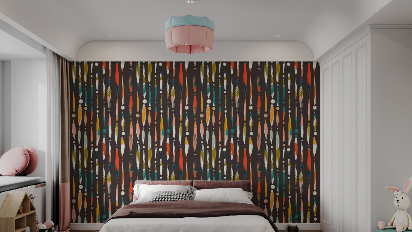 Bold Brushstroke Symphony Wallpaper Design
