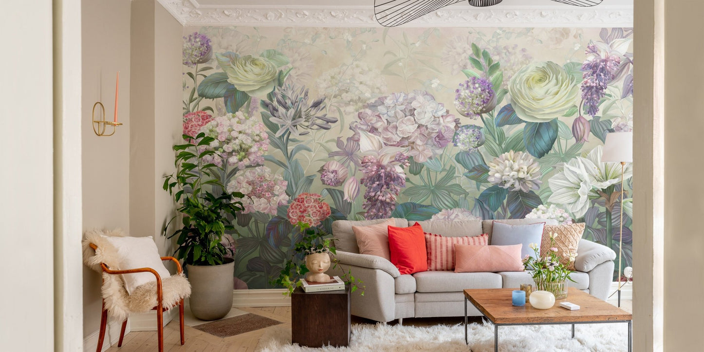 Nature-inspired botanical wallpaper print

