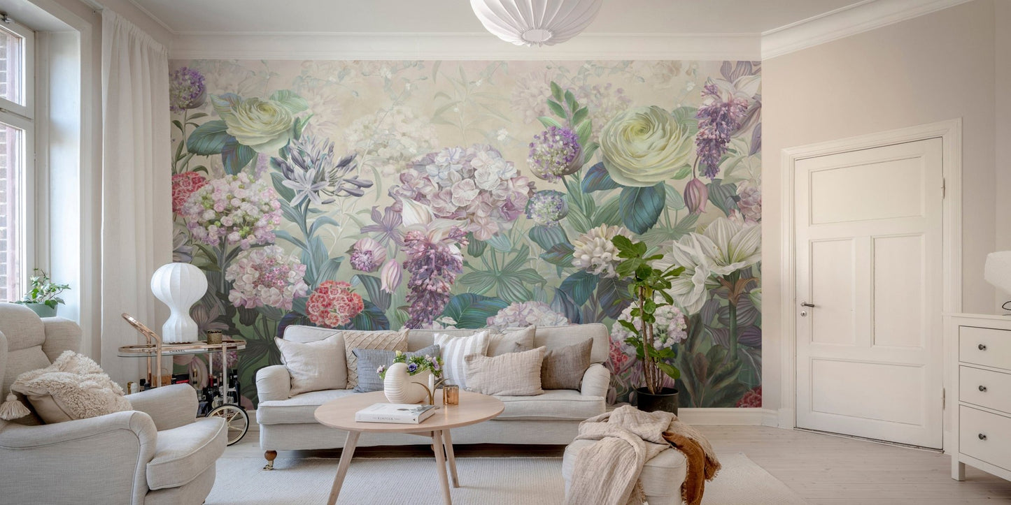 Elegant floral wallpaper in rich colors
