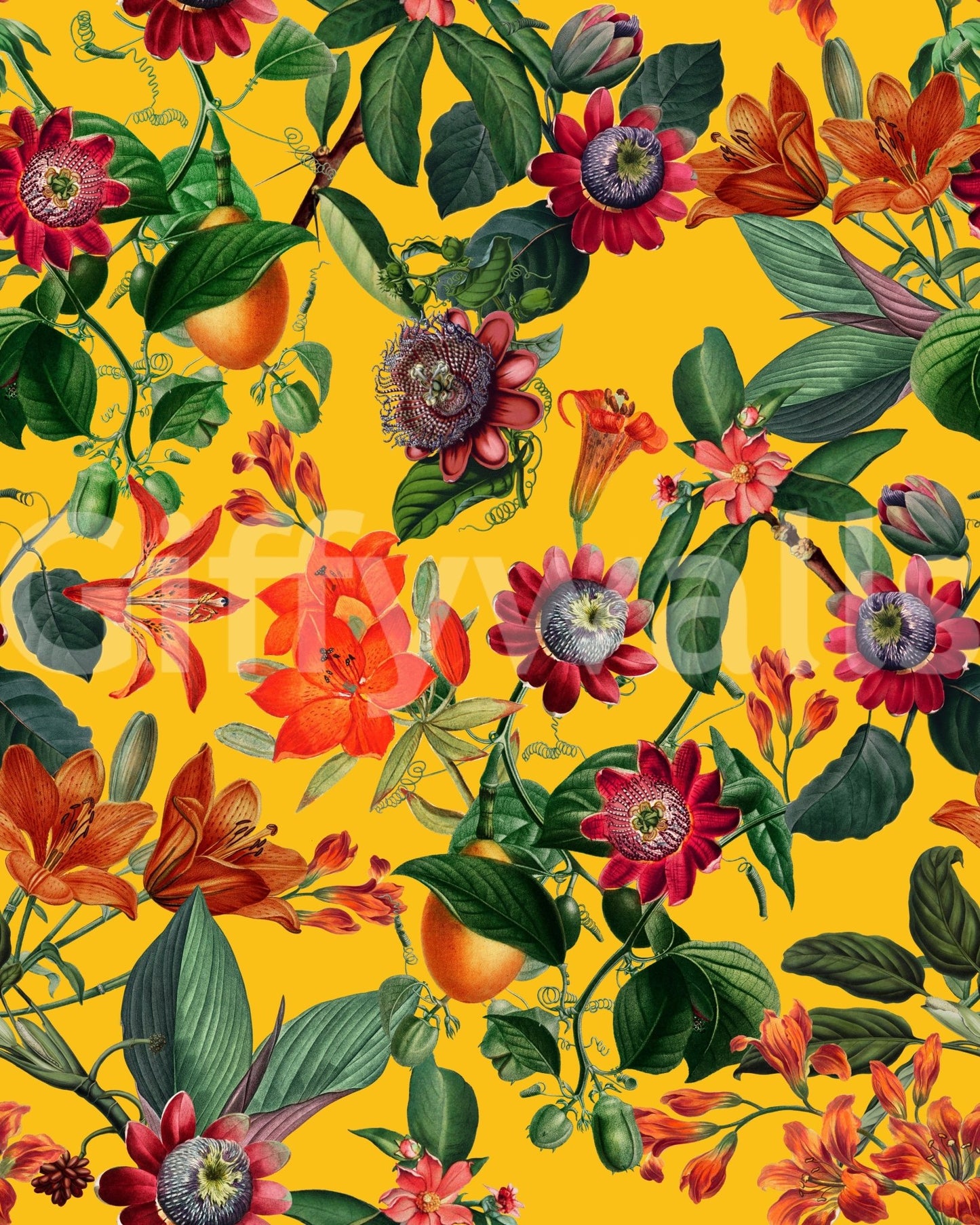 Vibrant Botanical Rhapsody Wallpaper⁠