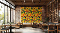 Stunning botanical wallpaper design with vivid plant patterns.

