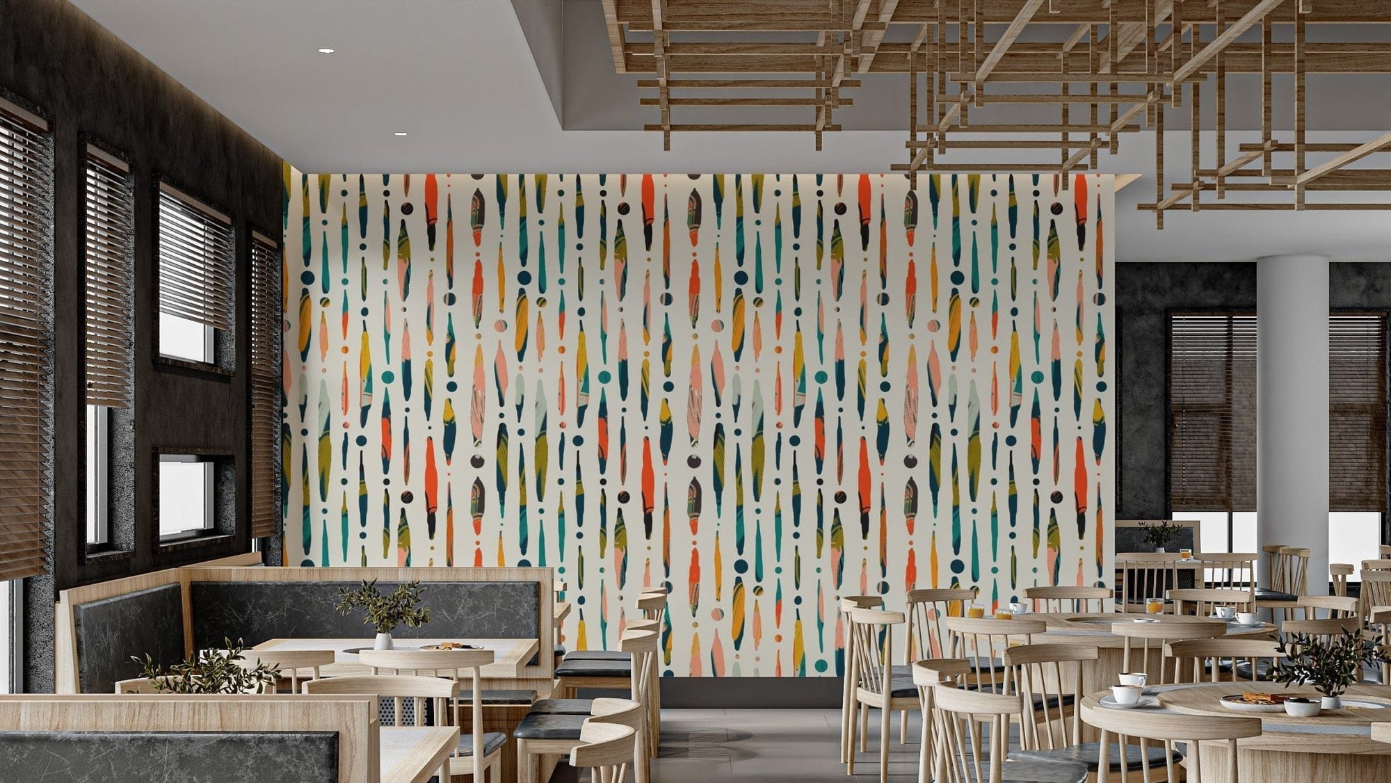 Vibrant Brushstroke Symphony Wallpaper Mural, AN37