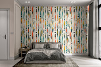 Sophisticated Vibrant Brushstroke Wallpaper Pattern
