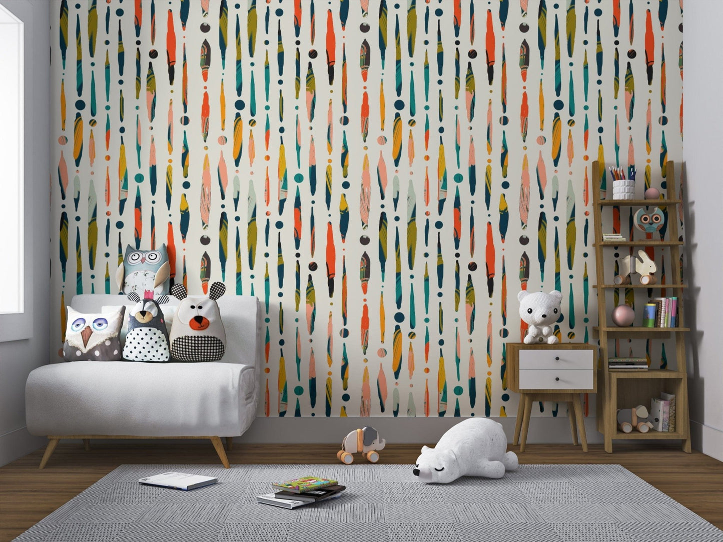 Creative Brushstroke Symphony Pattern Wallpaper
