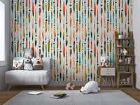 Creative Brushstroke Symphony Pattern Wallpaper
