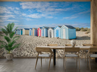 A contemplative beach hut wallpaper mural for a feature wall.

