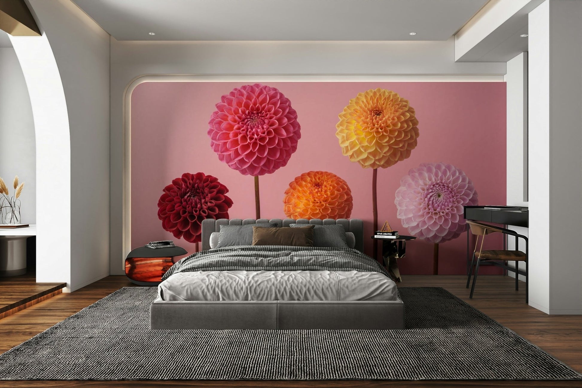 The lighting highlights the intricate details of the petals.

