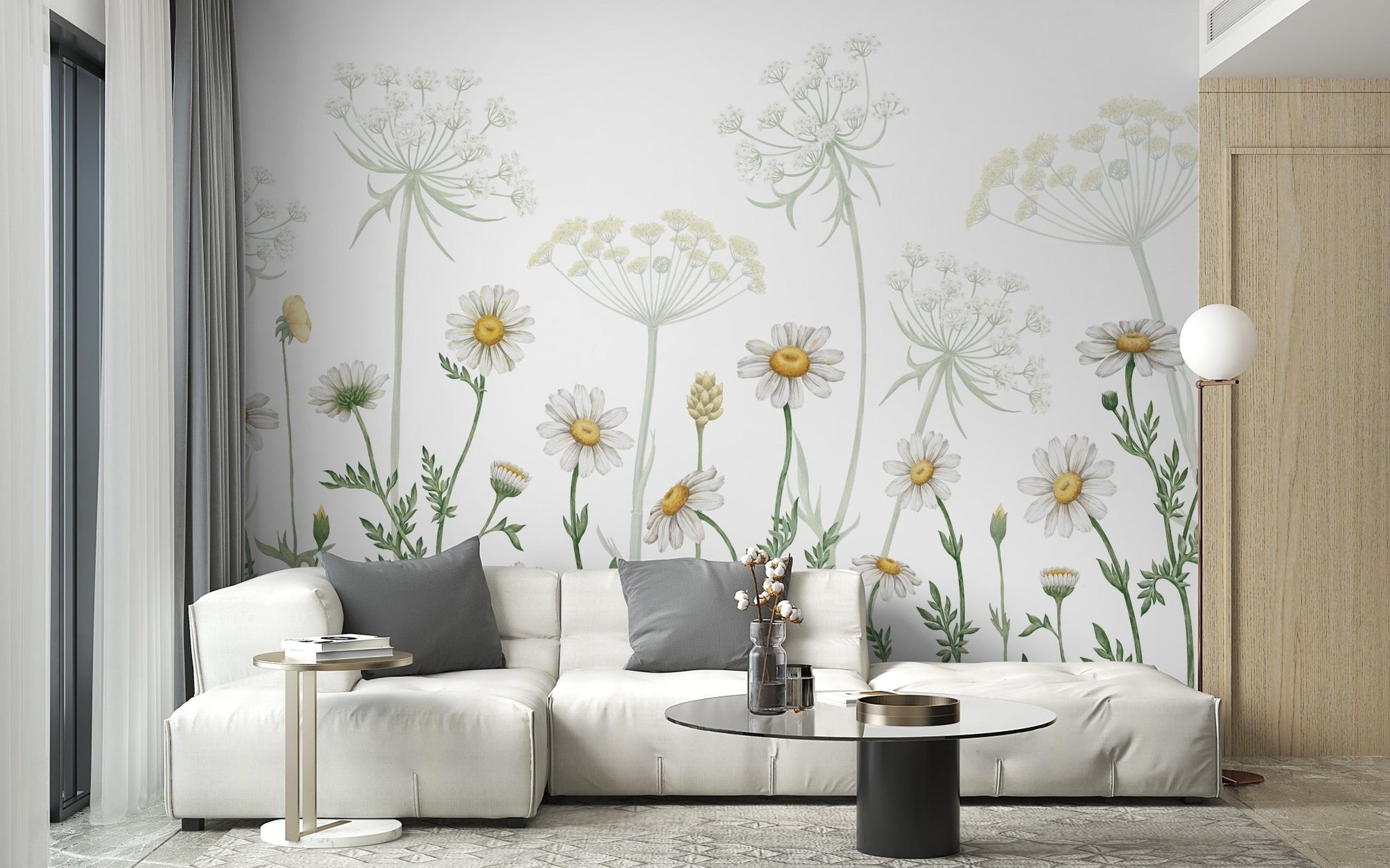 Dazzling Daisies Flower wallpaper SRED09