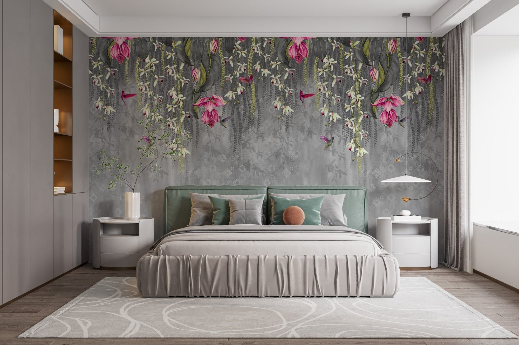 Pink Blooming Flowers Design Wallpaper A489