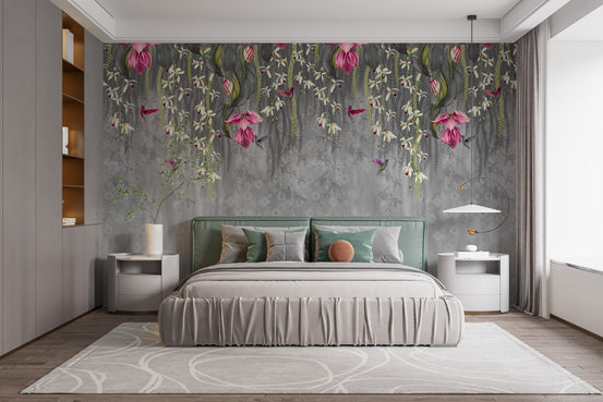 Pink Blooming Flowers Design Wallpaper A489