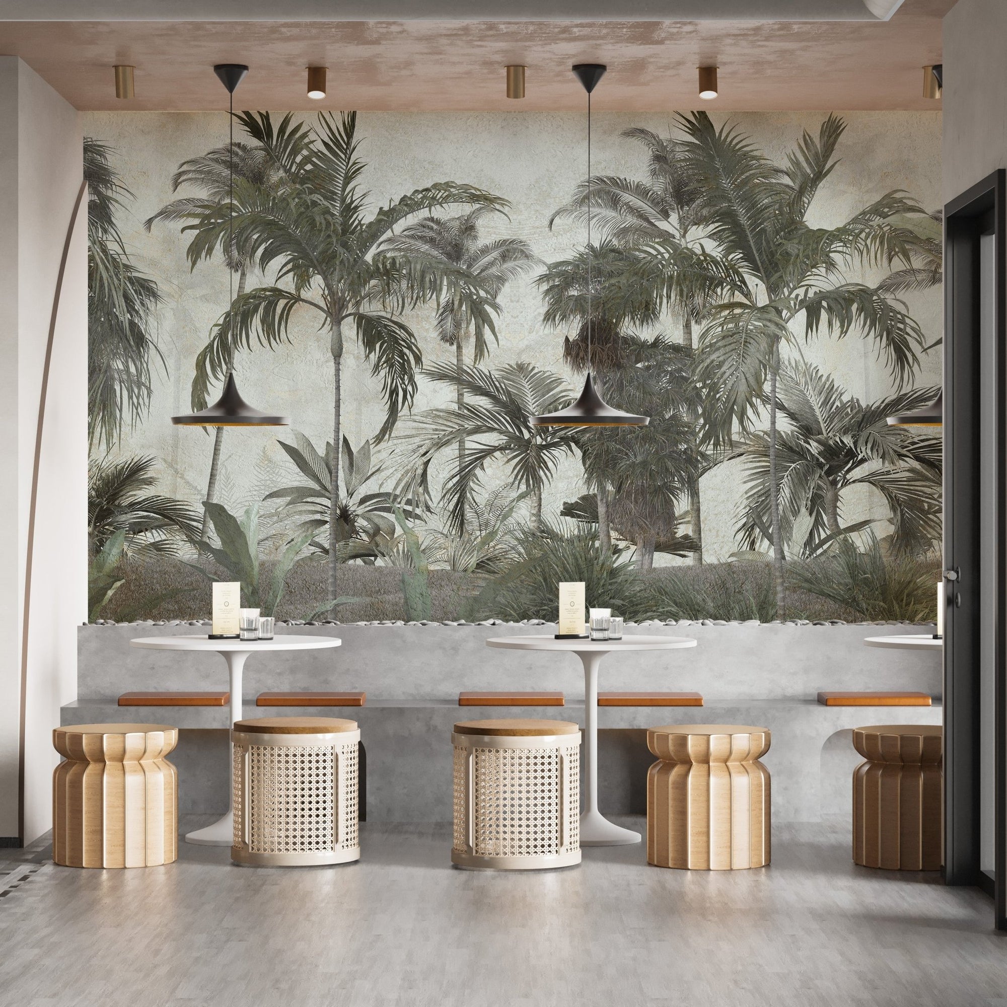 Vibrant green forest wallpaper mural A365
