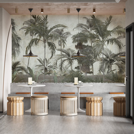 Vibrant green forest wallpaper mural A365
