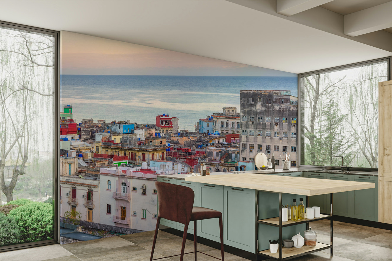 Vibrant Havana Skyline wall mural design

