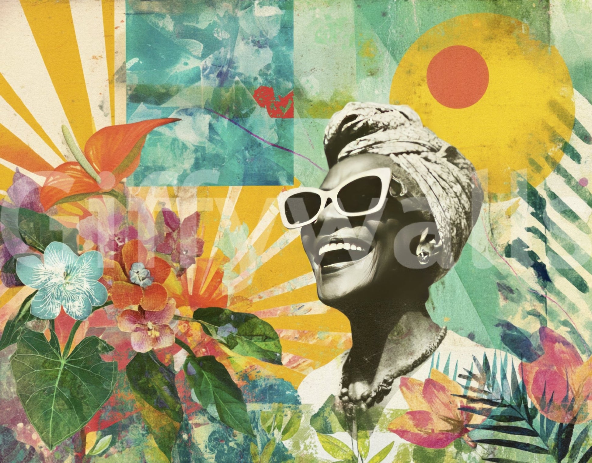 artistic portrait with blossoms

