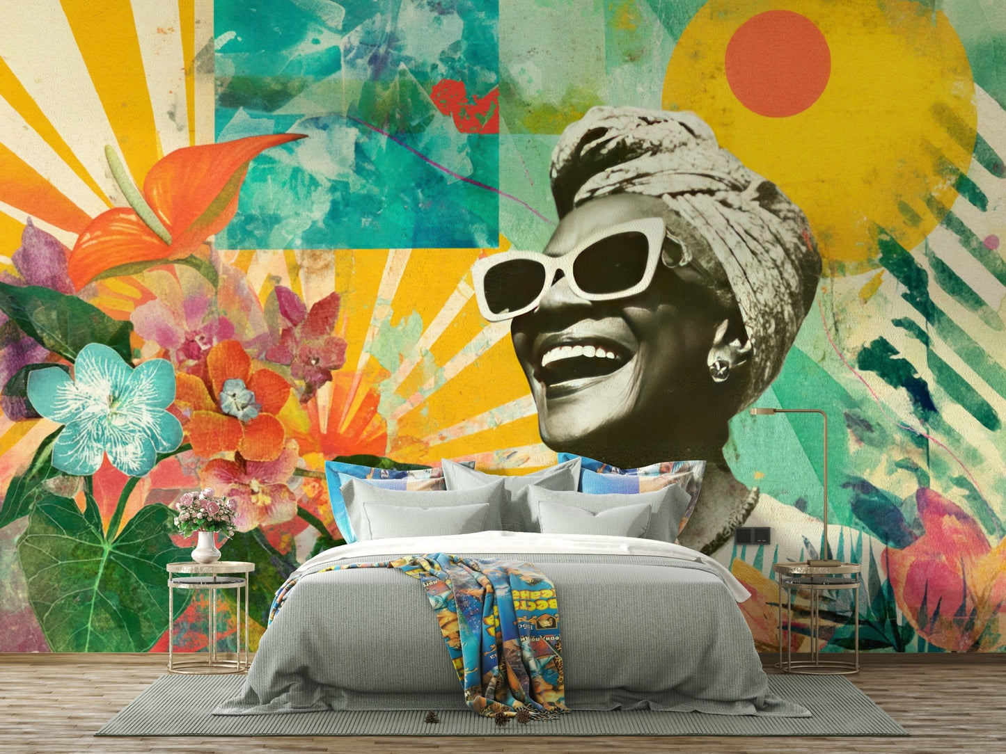 colorful tropical floral design

