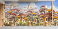 Vibrant Mushroom Kids City Wall Mural - Giffywalls