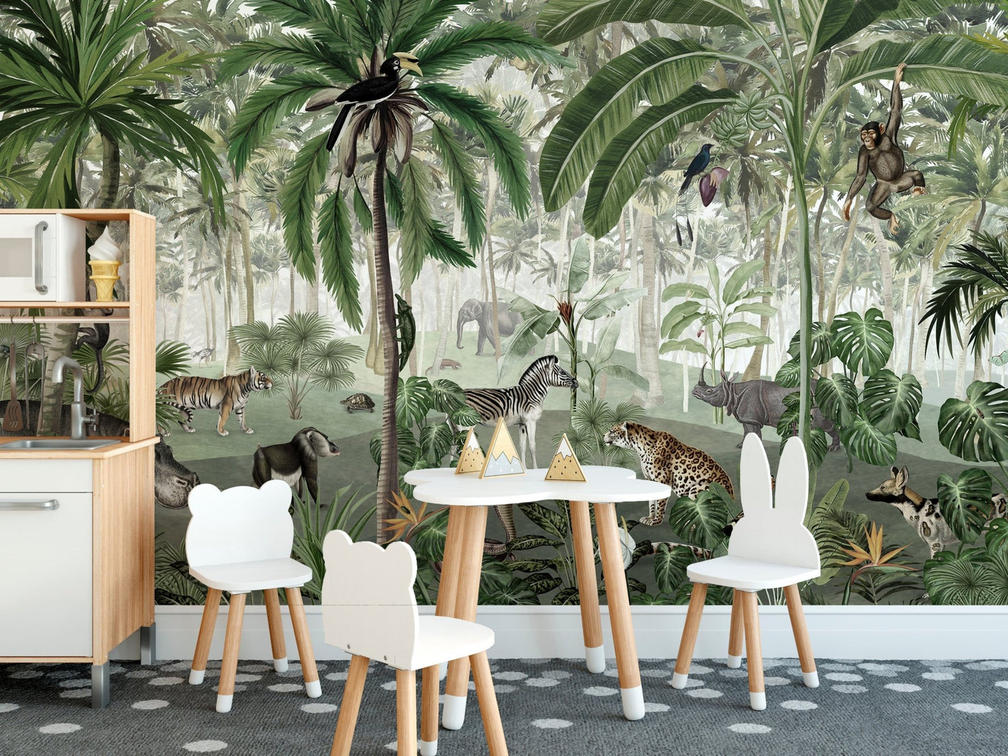 Jungle Lookbook wallpaper murals for kids room nursery - Giffywalls